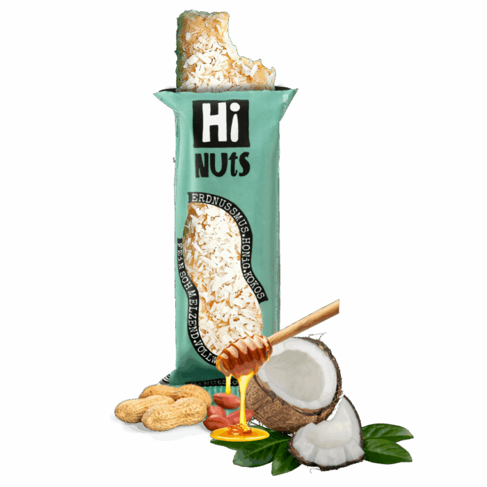 HiNUtS Kokos‑Riegel (50 g) – exotischer Nuss-Snack – Bild 1