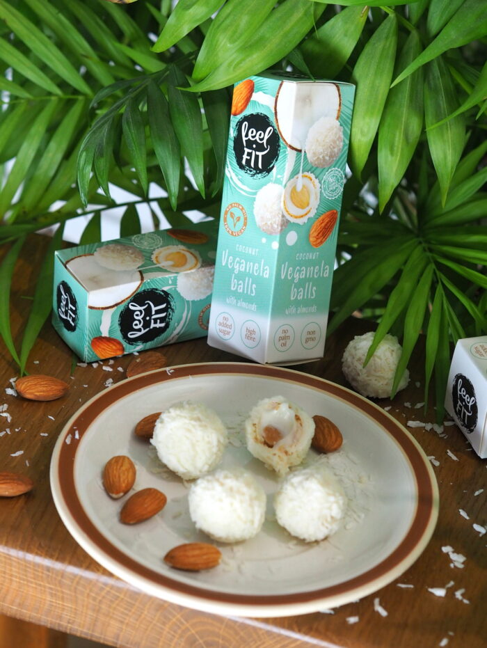 Feel FIT Coconut VEGANELA Balls – 3er-Pack (27 g) – Bild 2